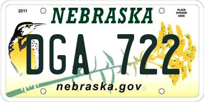 NE license plate DGA722