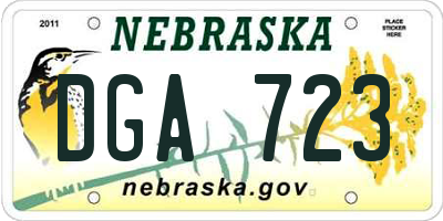 NE license plate DGA723