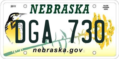 NE license plate DGA730