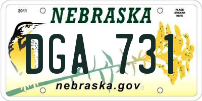 NE license plate DGA731
