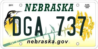 NE license plate DGA737