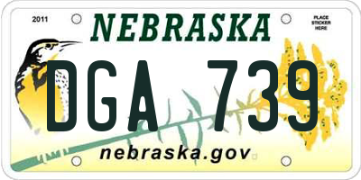 NE license plate DGA739