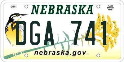 NE license plate DGA741