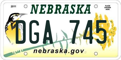 NE license plate DGA745
