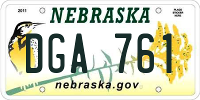 NE license plate DGA761