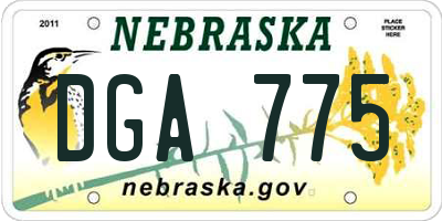 NE license plate DGA775