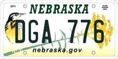 NE license plate DGA776
