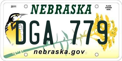 NE license plate DGA779