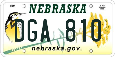 NE license plate DGA810