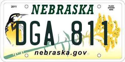 NE license plate DGA811