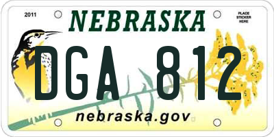 NE license plate DGA812