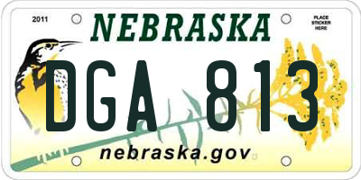NE license plate DGA813
