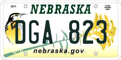 NE license plate DGA823