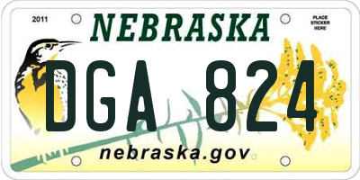 NE license plate DGA824