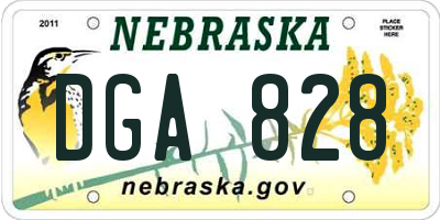 NE license plate DGA828