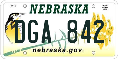 NE license plate DGA842