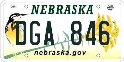 NE license plate DGA846