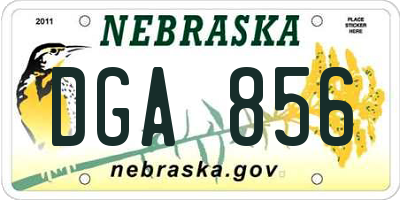 NE license plate DGA856