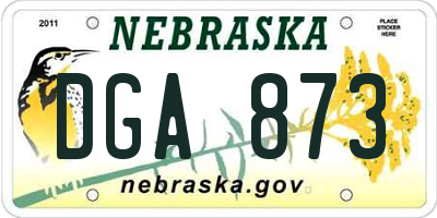 NE license plate DGA873