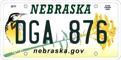 NE license plate DGA876