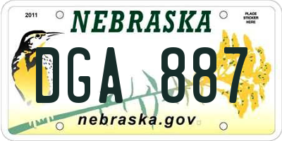 NE license plate DGA887
