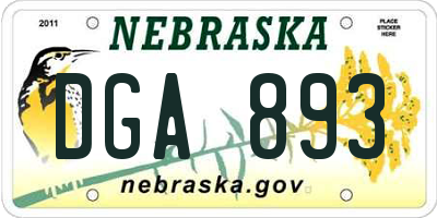 NE license plate DGA893