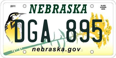 NE license plate DGA895
