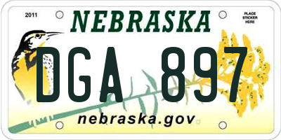 NE license plate DGA897