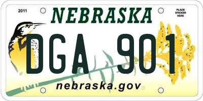 NE license plate DGA901