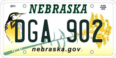 NE license plate DGA902