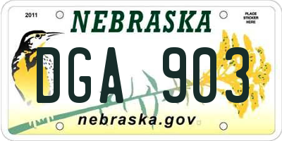 NE license plate DGA903