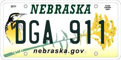 NE license plate DGA911