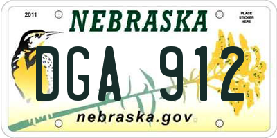 NE license plate DGA912