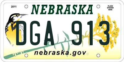 NE license plate DGA913
