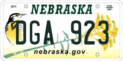NE license plate DGA923