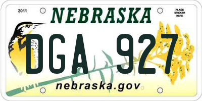NE license plate DGA927
