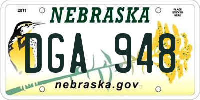 NE license plate DGA948