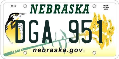 NE license plate DGA951