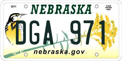 NE license plate DGA971