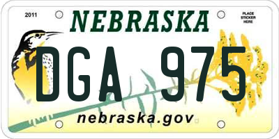 NE license plate DGA975