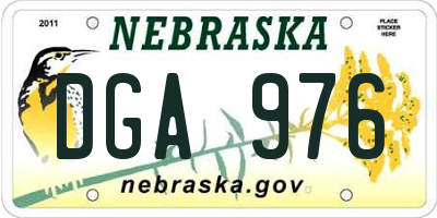 NE license plate DGA976