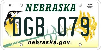 NE license plate DGB079
