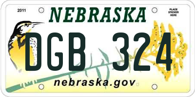 NE license plate DGB324