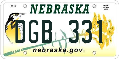 NE license plate DGB331