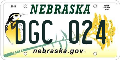 NE license plate DGC024