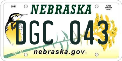 NE license plate DGC043
