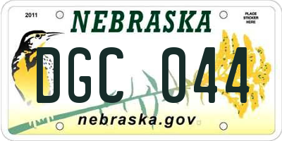 NE license plate DGC044