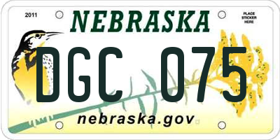 NE license plate DGC075