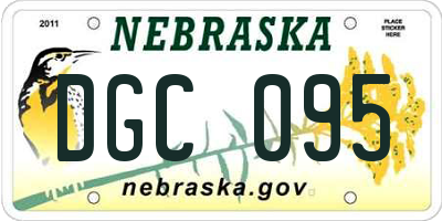 NE license plate DGC095
