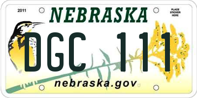 NE license plate DGC111